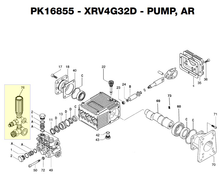 Excell 3254CWH pump parts